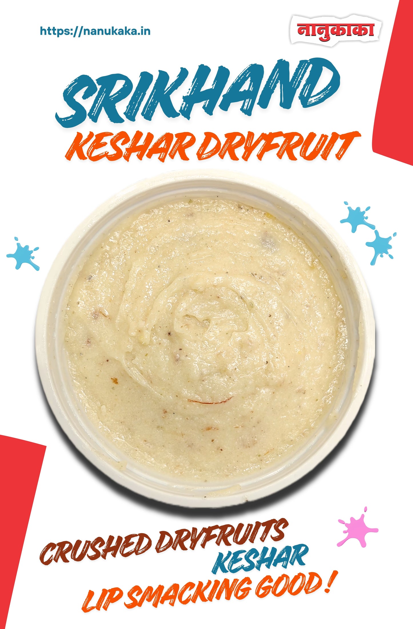 Homemade style Keshar Shrikhand from Dombivli with slivered cashews and almonds