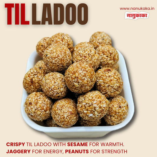 Nanukaka Crispy Jaggery Til Ladoo made with jaggery, sesame seeds (Til), and roasted peanuts, traditional recipe, healthy sweet for winter and Makar Sankranti in Dombivli